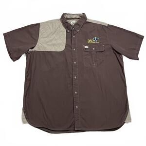 GameGuard Mens Dallas Safari Club Brown Short Sleeve Shooting Shirt Size 2XL
